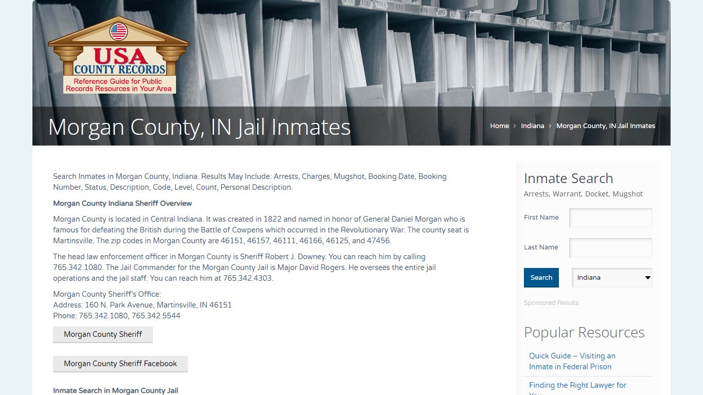 Morgan County, IN Jail Inmates | Name Search